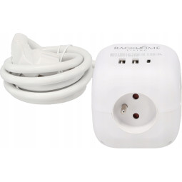 Cablu prelungitor în formă de cub – 3 prize, 2× USB-A, USB-C PD 20 W, 1,5 m