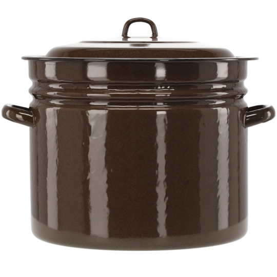 Oală emailată cu capac 40 l – 40 cm, maro