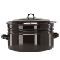 Oală emailată cu capac 25 l – 40 cm, maro