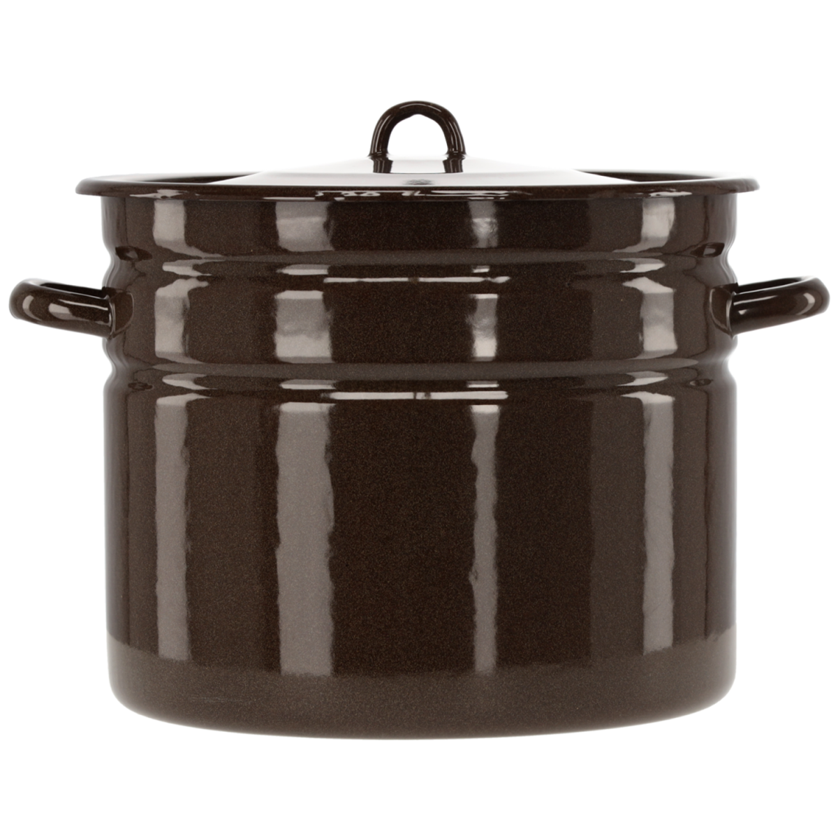 Oală emailată cu capac 20 l – 32 cm, maro