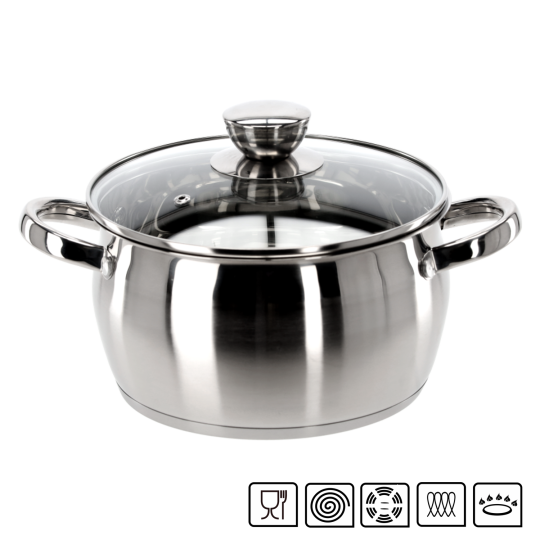 Oală din inox Belly cu capac 2,5 l – 20 cm