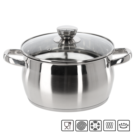Oală din inox Belly cu capac 4 l – 22 cm