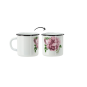 Cană emailată Bujor Laura 0,5 l – 8 cm, albă