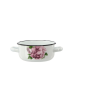 Cratiță emailată Bujor Laura cu două mânere 1,5 l – 16 cm, albă