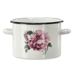 Oală emailată Pivónia Laura 3 l – 18 cm, albă