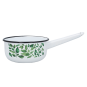 Cratiță emailată Fikus cu mâner 1,5 l – 16 cm, albă