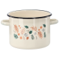 oală emailată Frunze 4,5 l – 20 cm, crem