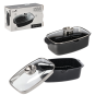 Tavă de aluminiu cu capac din sticlă 32 × 21,5 × 11 cm