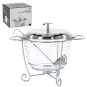 Recipient rotund din sticlă pentru servire cu încălzitor și polonic 3,9 l