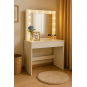Masă de toaletă cu iluminare LED și oglindă 80 × 40 × 140,5 cm, albă