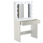 Masă de toaletă cu iluminare LED și oglindă 80 × 40 × 140,5 cm, albă