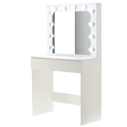 Masă de toaletă cu iluminare LED și oglindă 80 × 40 × 140,5 cm, albă