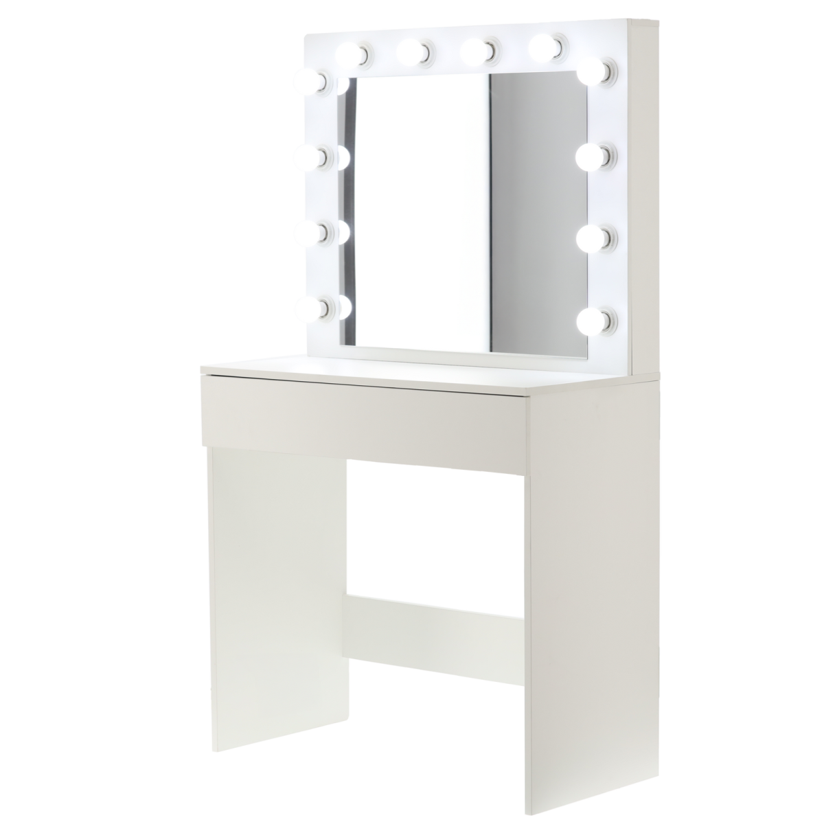 Masă de toaletă cu iluminare LED și oglindă 80 × 40 × 140,5 cm, albă