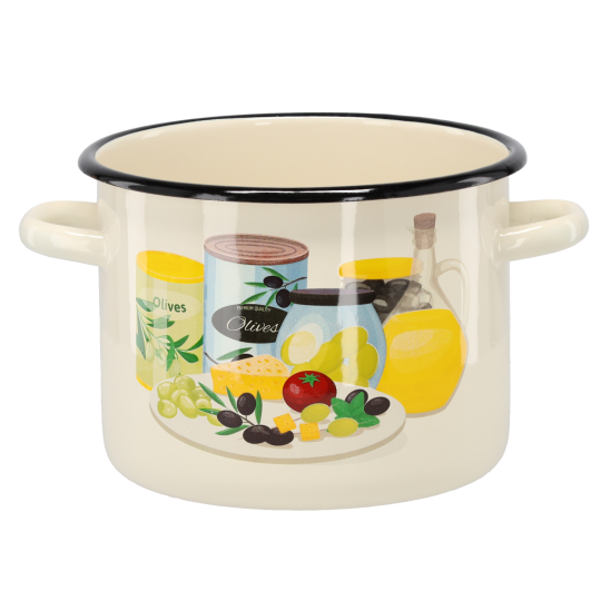Oală emailată Măslin 4,5 l – 20 cm, crem