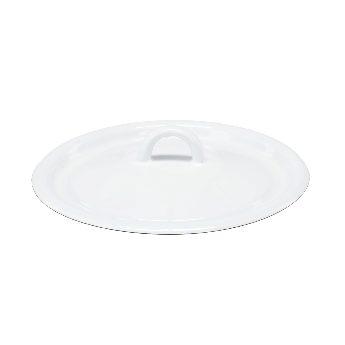 Capac emailat alb de 18 cm