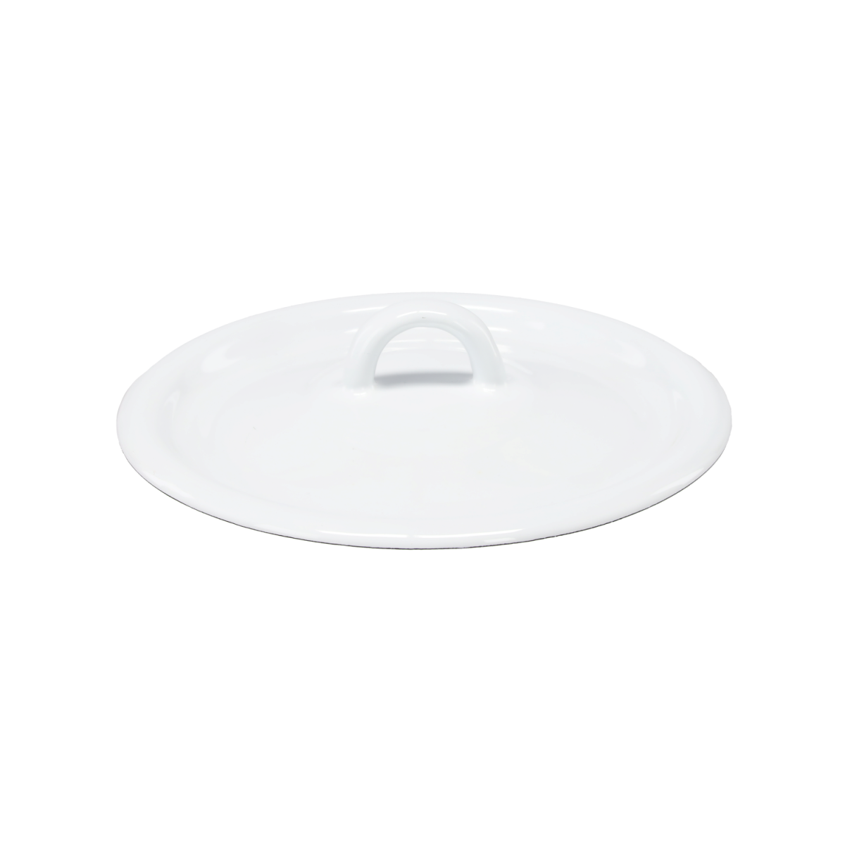Capac emailat alb/crem 16 cm