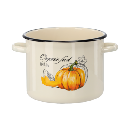 Oală emailată Dovleac 5,5 l – 22 cm, crem