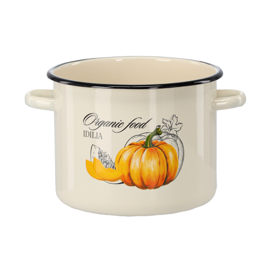 Oală emailată Dovleac 5,5 l – 22 cm, crem