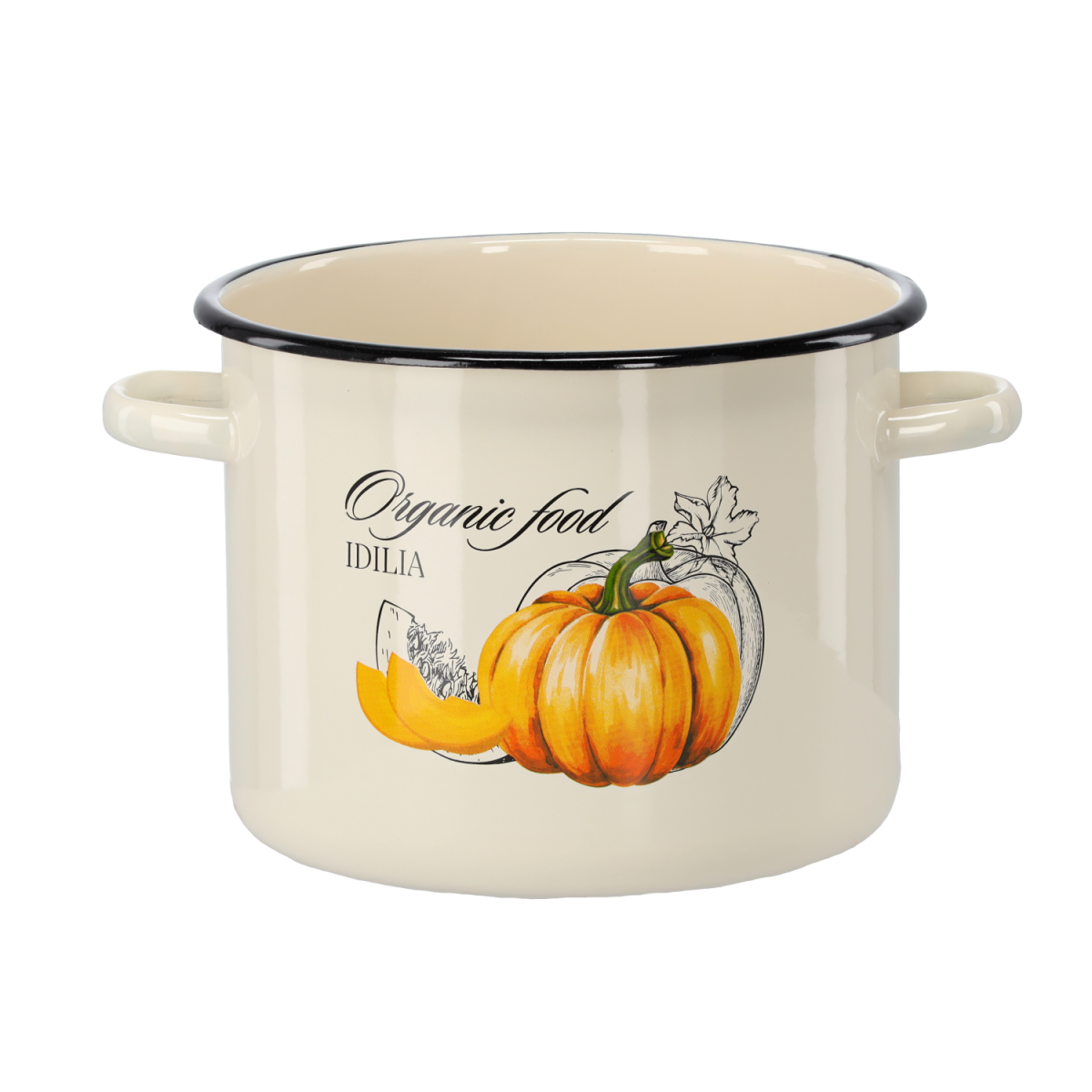 Oală emailată Dovleac 5,5 l – 22 cm, crem