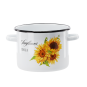 Oală emailată Floarea-Soarelui 3 l – 18 cm, albă