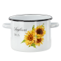 Oală emailată Floarea-soarelui 4,5 l – 20 cm, albă