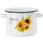 Oală emailată Floarea-soarelui 5,5 l – 22 cm, albă