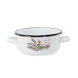 Cratiță emailată Lavandă cu două mânere 1,5 l – 16 cm, albă