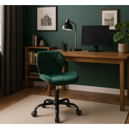 Scaune rotative din catifea, de culoare verde
