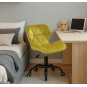 Scaun modern galben pentru birou din velvet