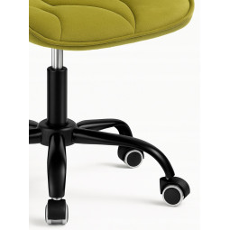 Scaun modern galben pentru birou din velvet