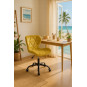 Scaun modern galben pentru birou din velvet