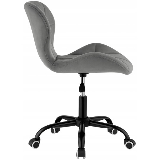 Scaun modern gri deschis pentru birou din velur