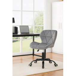 Scaun modern gri deschis pentru birou din velur