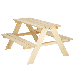 Băncuță de picnic din lemn pentru copii cu măsuță