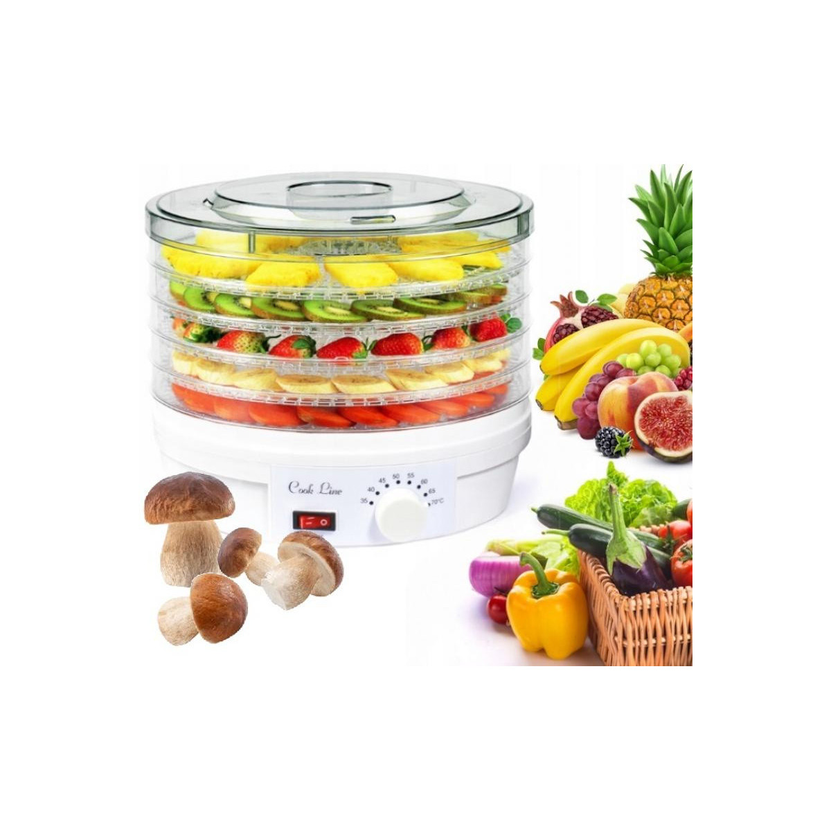 Deshidrator electric de alimente cu 5 niveluri 245 W – 32 cm