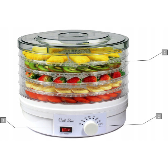 Deshidrator electric de alimente cu 5 niveluri 245 W – 32 cm