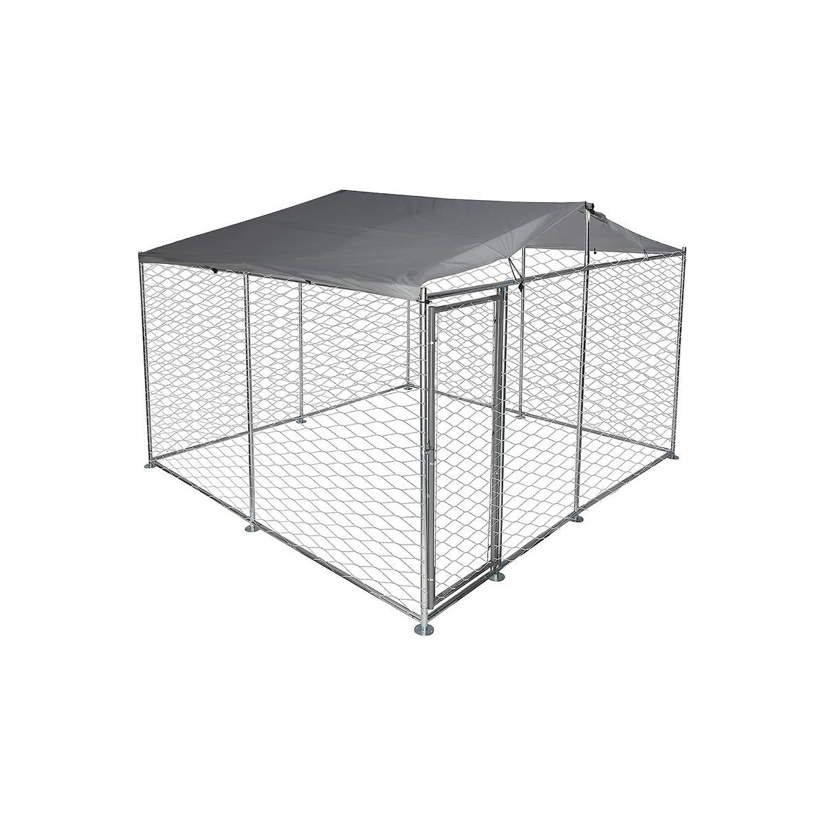 Volieră exterioară pentru câine cu acoperiș 3 × 3 × 2,1 m