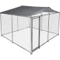 Volieră exterioară pentru câine cu acoperiș 3 × 3 × 2,1 m