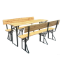 Set de bere pentru grădină cu spătar – masă 170 cm + 2 bănci