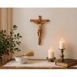 Cruce suspendată cu figura lui Isus 24 × 6,5 × 36 cm, poliresină