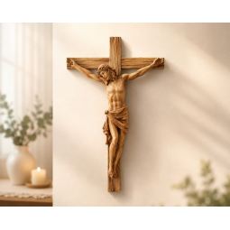 Cruce suspendată cu figura lui Isus 24 × 6,5 × 36 cm, poliresină