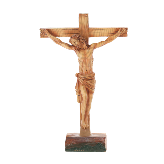 Stojaci kríž s postavou Ježiša 19 × 7,5 × 29,5 cm, polyresin