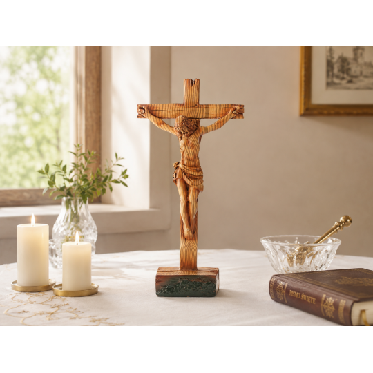 Stojaci kríž s postavou Ježiša 11 × 4,8 × 21,5 cm, polyresin