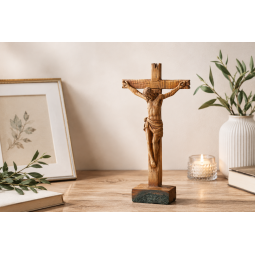 Stojaci kríž s postavou Ježiša 11 × 4,8 × 21,5 cm, polyresin