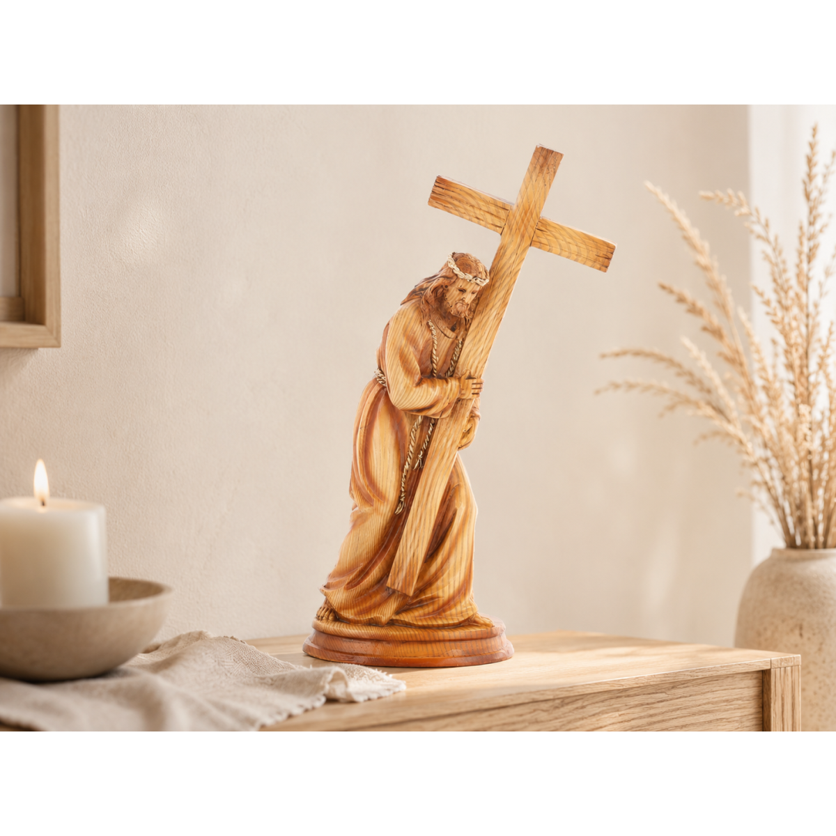 Soška Ježiš s krížom 19 × 9 × 31,5 cm, polyresin
