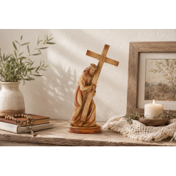 Soška Ježiš s krížom 19 × 9 × 31,5 cm, polyresin