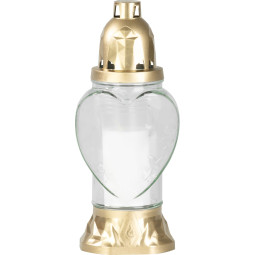 Lumânare Heart din sticlă transparentă 25,5 cm, 28 h - pachet de 6 buc.