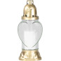 Lumânare Heart din sticlă transparentă 25,5 cm, 28 h - pachet de 6 buc.