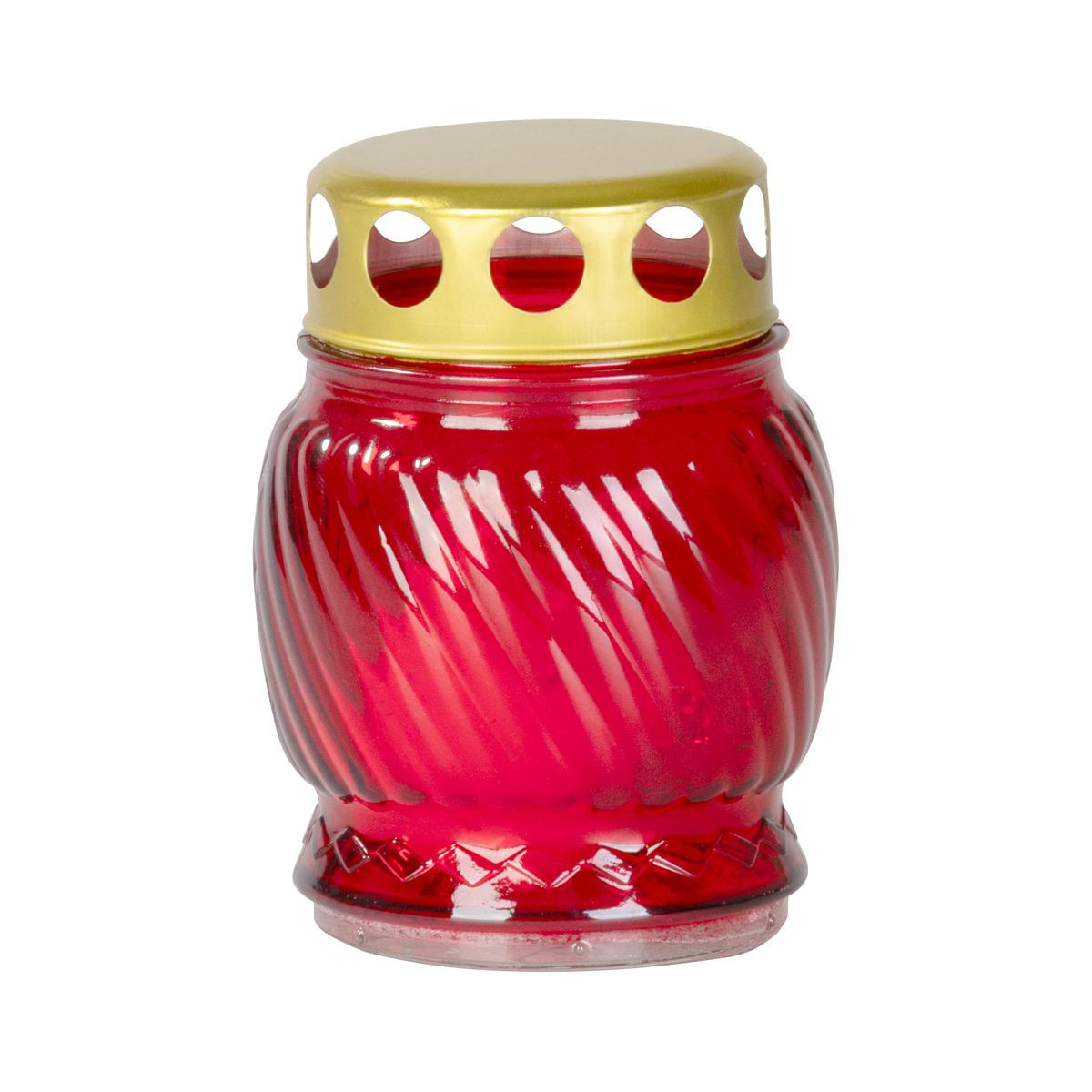 Lumânare de mormânt Grave sticlă roșie 10 cm, 6-8 ore - pachet 20 buc