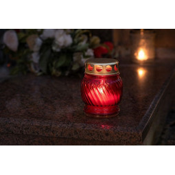 Kahanec Grave červené sklo 10 cm, 6-8 h - balenie 20 ks